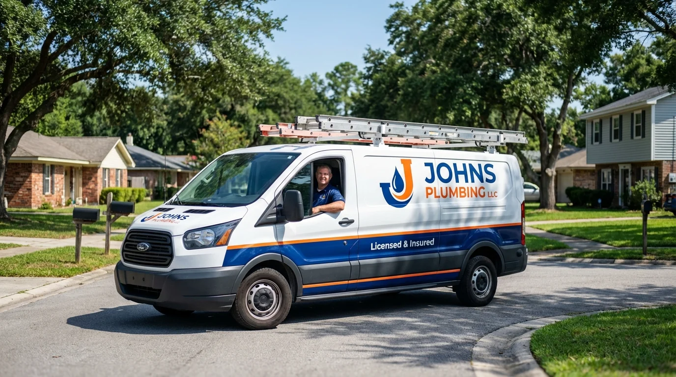 Johns Plumbing LLC service van in New Philadelphia, OH